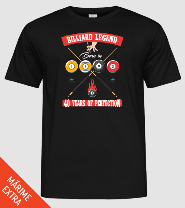 Billiard legend born in 1983 model negru pe tricou