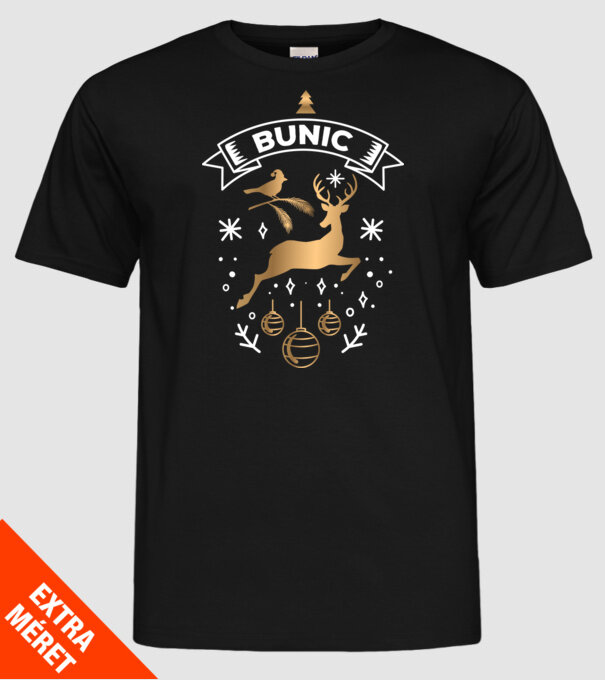 bunic christmas model negru pe tricou