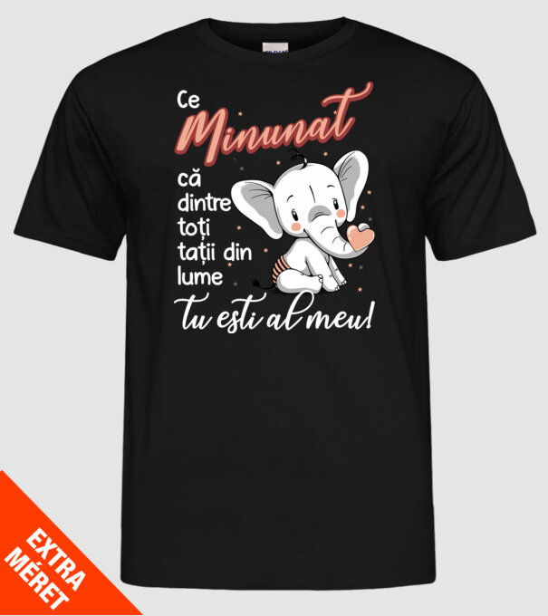 Ce minunat că dintre toți tații din lume, tu ești al meu! model negru pe tricou