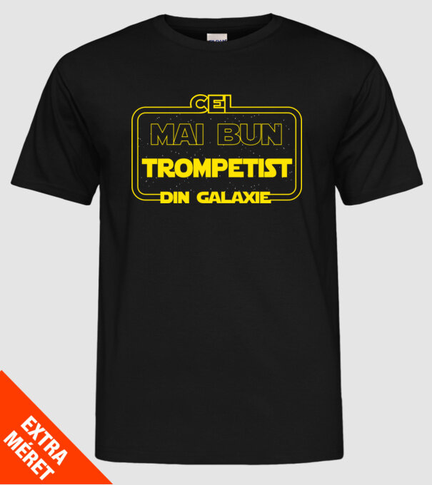 Cel mai bun trompetist din galaxie model negru pe tricou