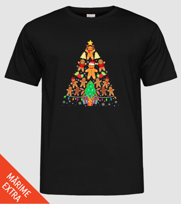 Cookie christmas tree model negru pe tricou