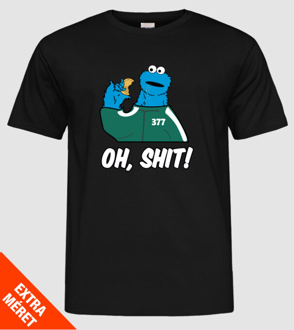 cookie monster squid game parody model negru pe tricou