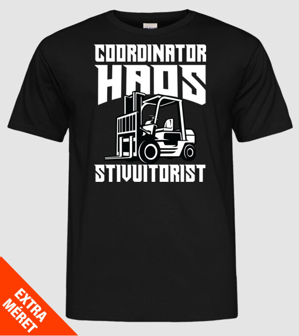 coordonator stivuitorist haos model negru pe tricou