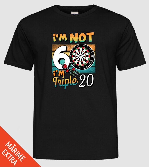Darts Birthday 60 years old model negru pe tricou