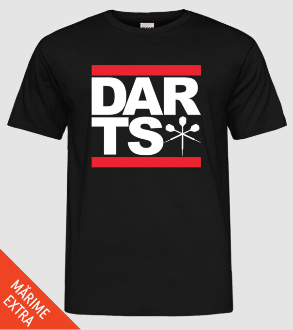 Darts DMC model negru pe tricou