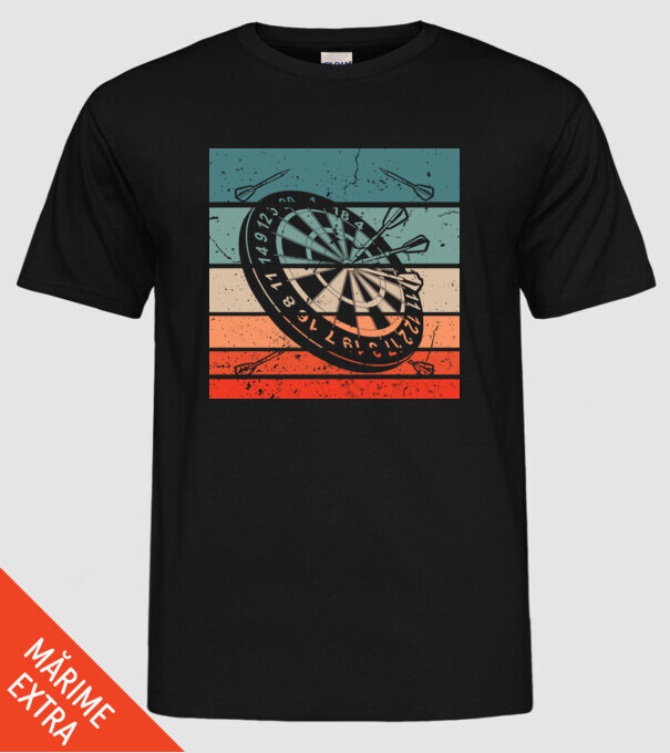 Darts vintage model negru pe tricou