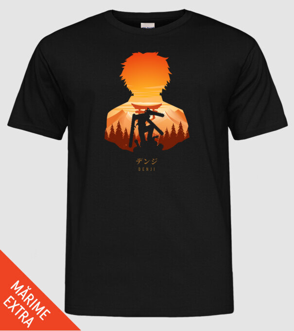 Denji model negru pe tricou
