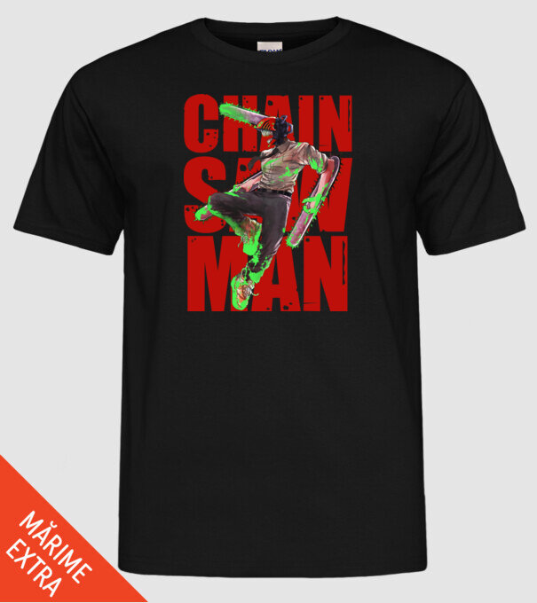 Denji chainsaw man concept model negru pe tricou