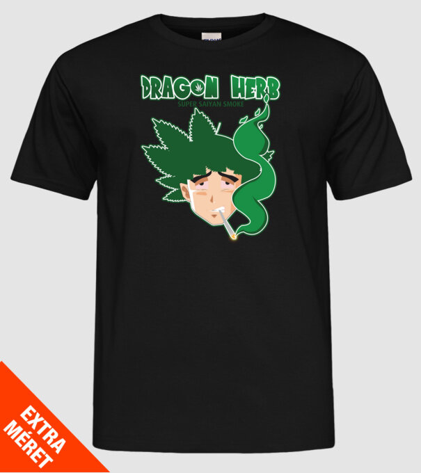 dragon herb smoke model negru pe tricou