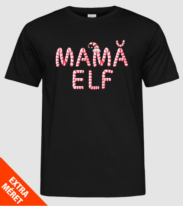 mamă elf model negru pe tricou