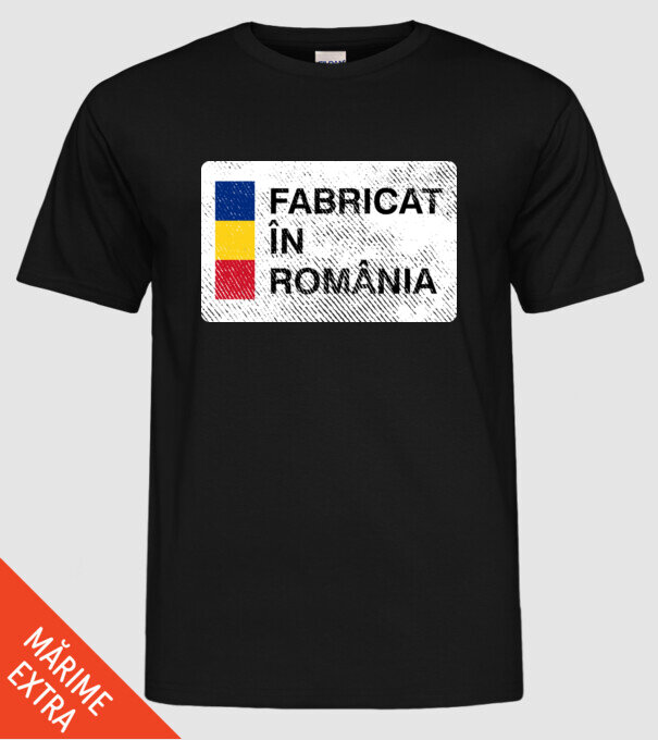Fabricat în România model negru pe tricou