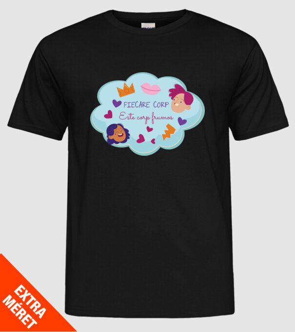 Fiecare corp model negru pe tricou