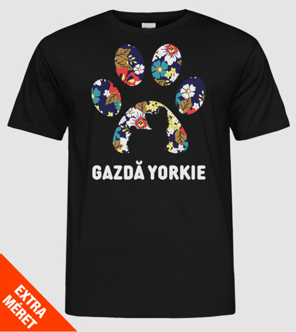 Gazdă Yorkie model negru pe tricou