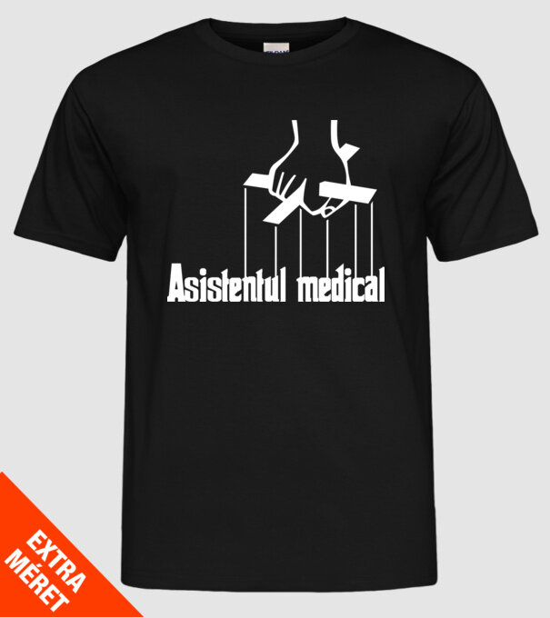 Asistentul medical / Asistenta medicală model negru pe tricou