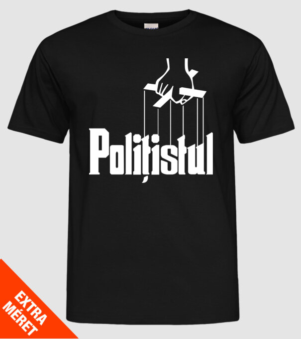 Polițistul model negru pe tricou