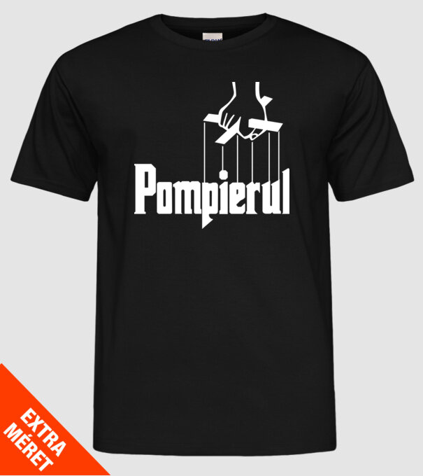 Pompierul model negru pe tricou