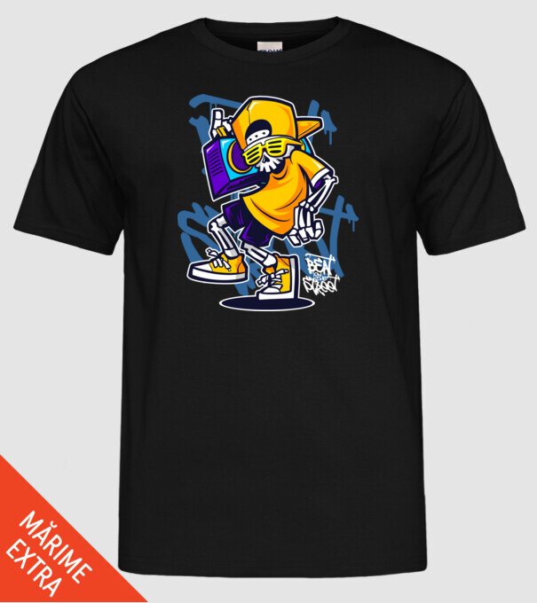 Graffiti model negru pe tricou