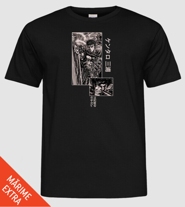 Guts Berserk model negru pe tricou