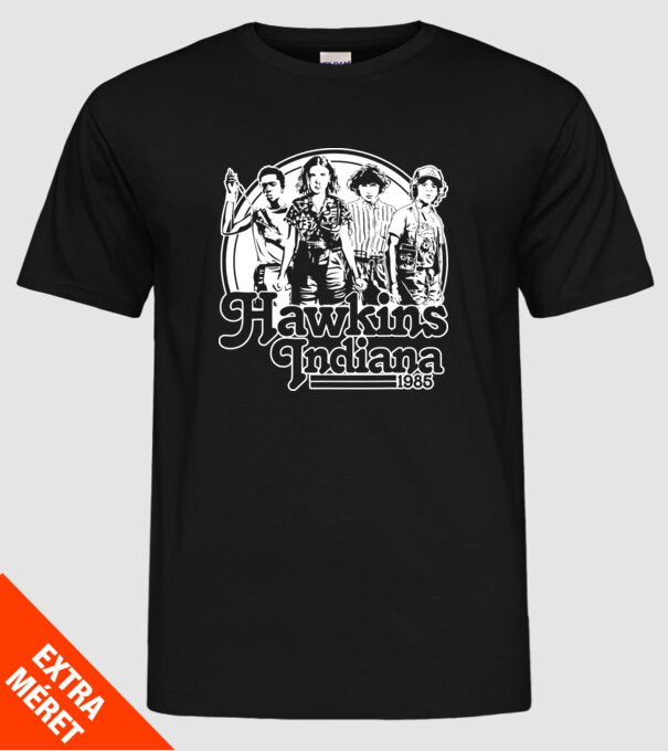 hawkins indiana stranger things2 model negru pe tricou