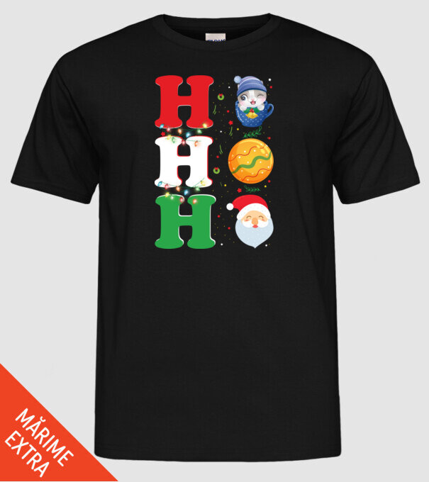 Ho-ho-ho christmas model negru pe tricou
