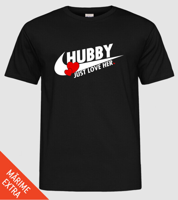 Hubby Just love her alb model negru pe tricou