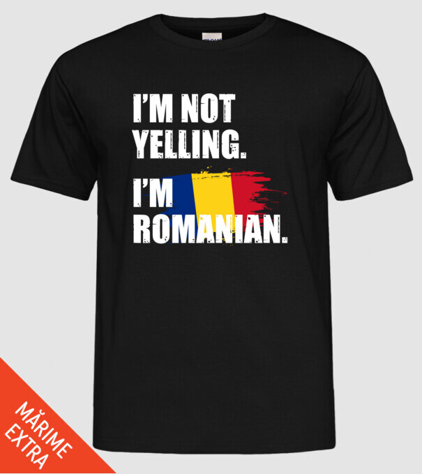 I'm not yelling model negru pe tricou