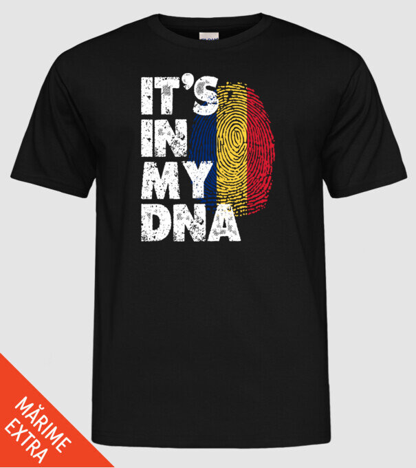 its in my dna model negru pe tricou