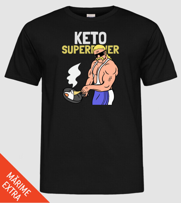 KETO SUPERPOWER model negru pe tricou