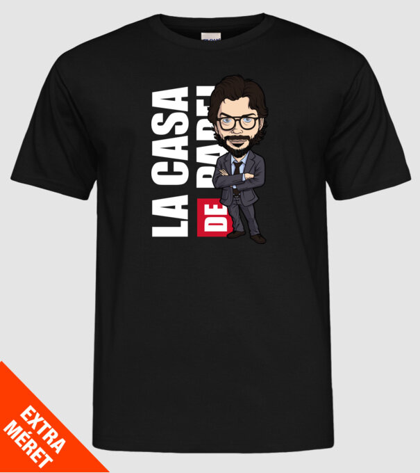 la cas de papel professor model negru pe tricou