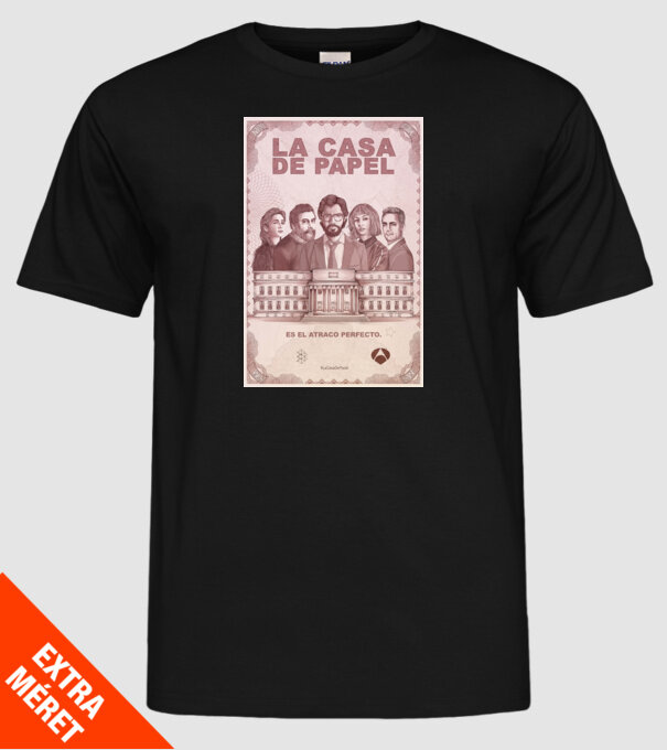 la casa de papel poster model negru pe tricou