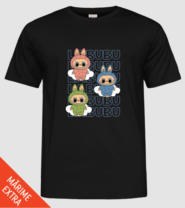 LABUBU model negru pe tricou