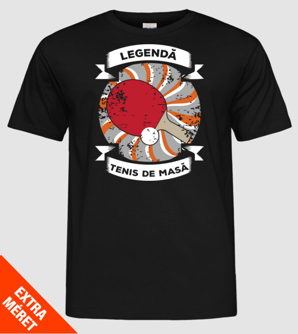 Legendă tenis de masă model negru pe tricou