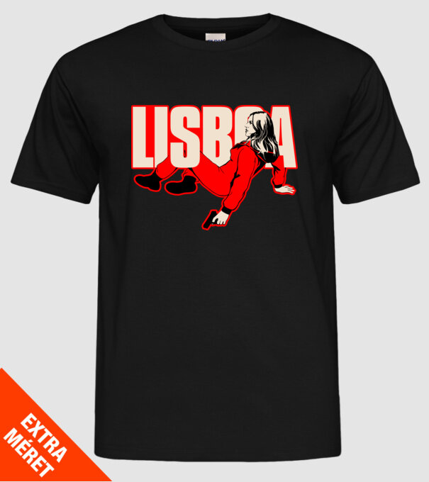 lisboa la casa de papel model negru pe tricou