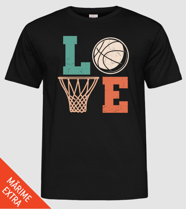 LOVE basketball model negru pe tricou