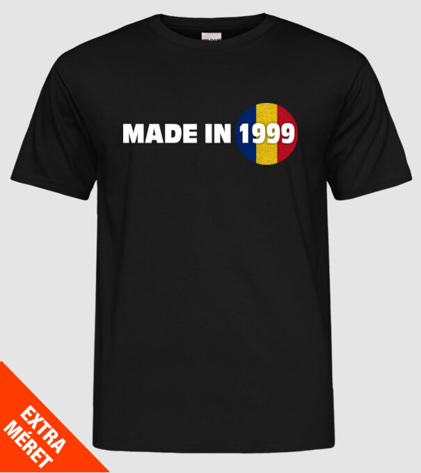 made in 1999 model negru pe tricou