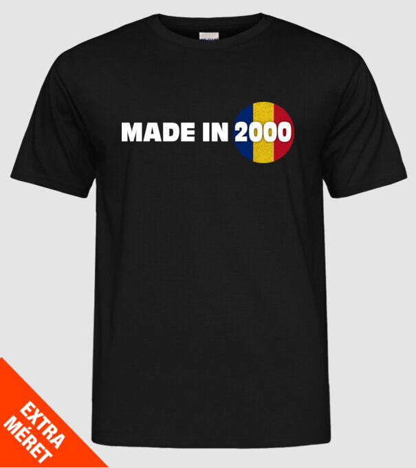 Made in 2000 model negru pe tricou