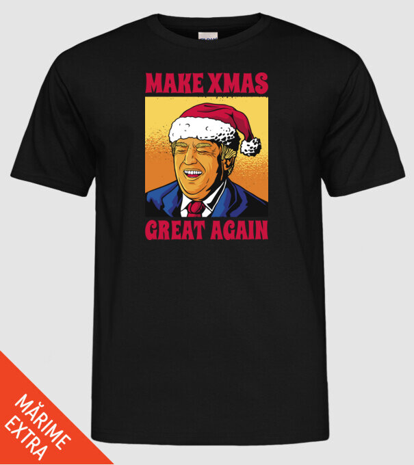 Make Xmas great again model negru pe tricou