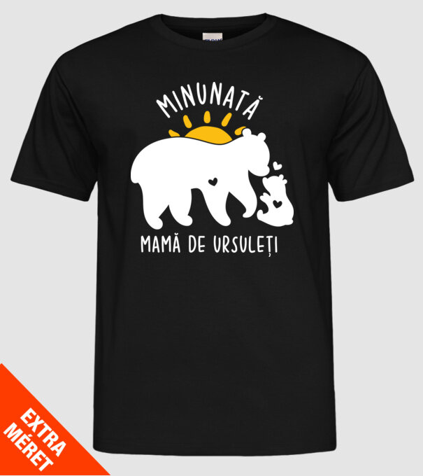 Minunată mamă de ursuleți model negru pe tricou