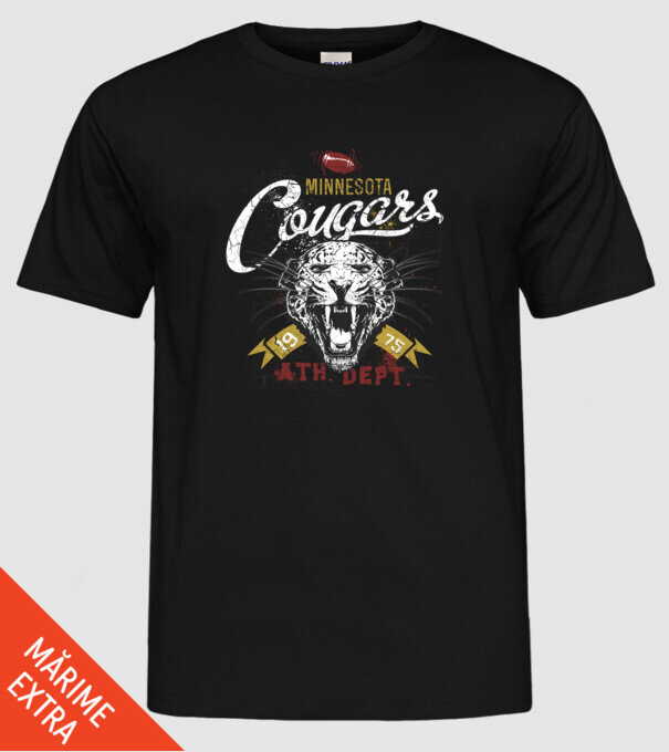 Minesota Cougars  TEXTURED model negru pe tricou
