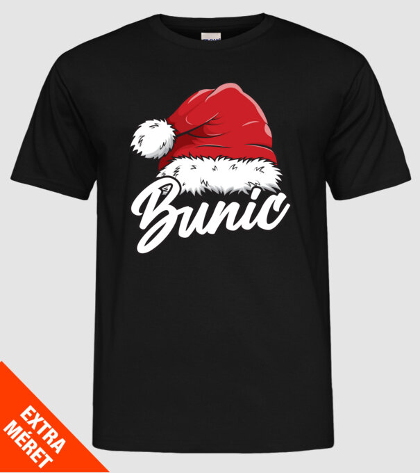 bunic Santa Hat model negru pe tricou