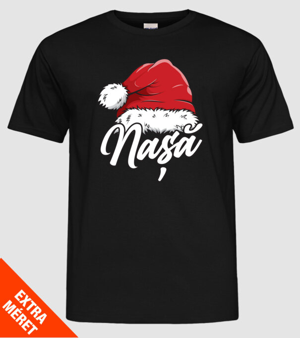 nașă Santa Hat model negru pe tricou