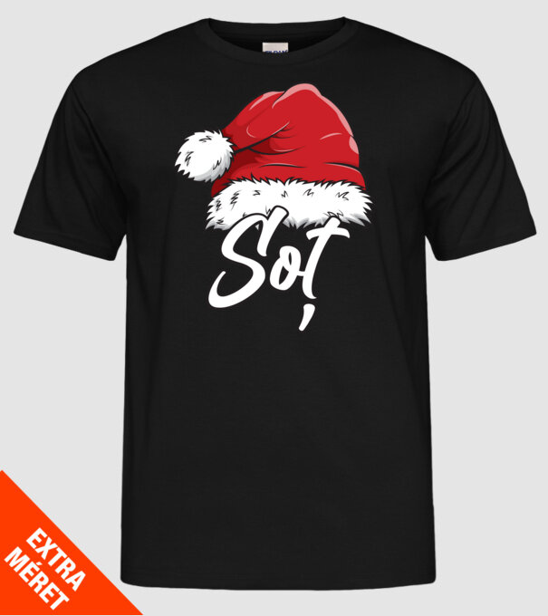 soț Santa Hat model negru pe tricou