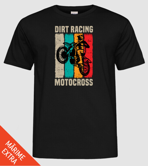 motocross model negru pe tricou