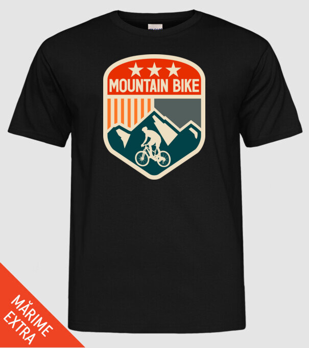 Mountain Bike model negru pe tricou
