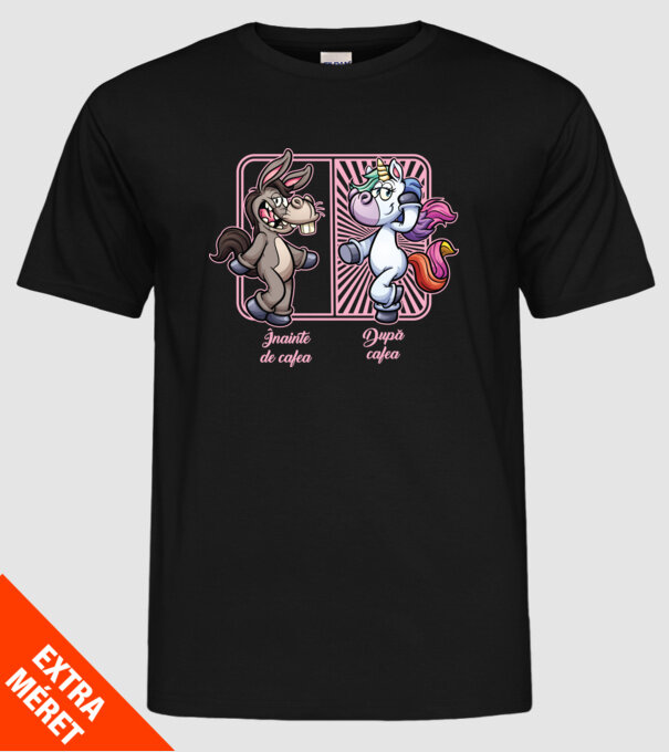 Înainte de cafea model negru pe tricou
