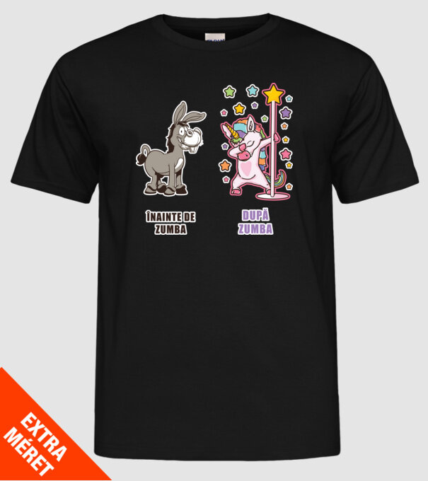 Înainte de Zumba-După Zumba model negru pe tricou