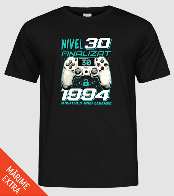 Nivel finalizat 30 1995 model negru pe tricou