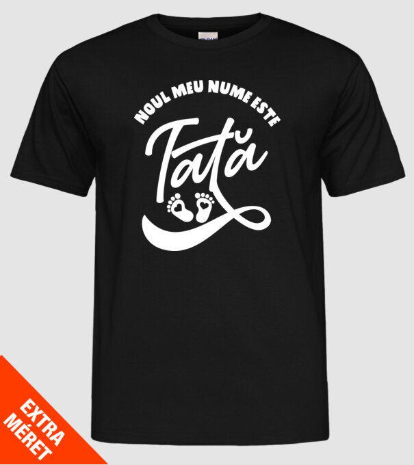 Noul meu nume este Tată model negru pe tricou