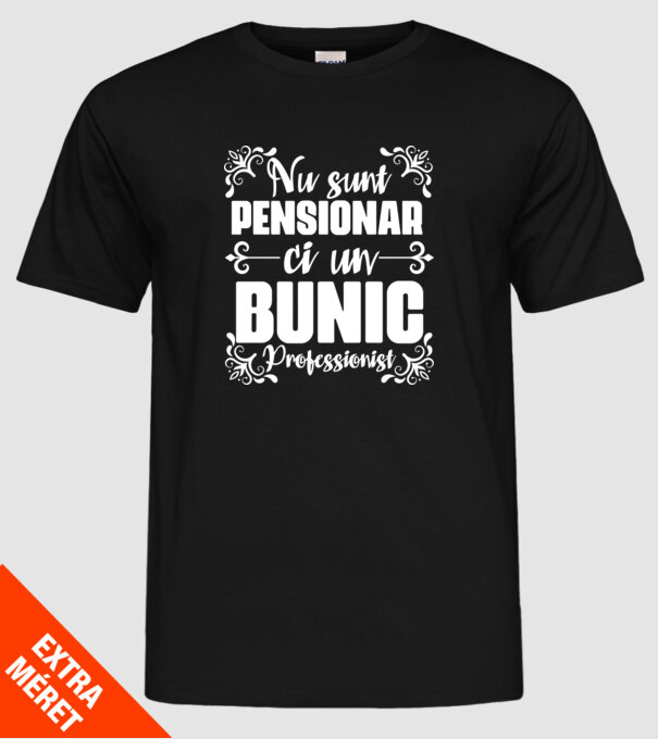Nu sunt_pensionar, ci un bunic profesionist model negru pe tricou
