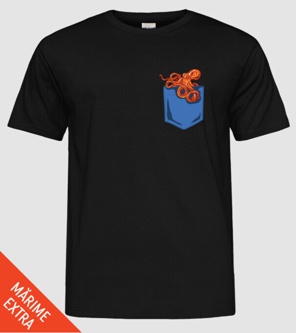 Octopus model negru pe tricou